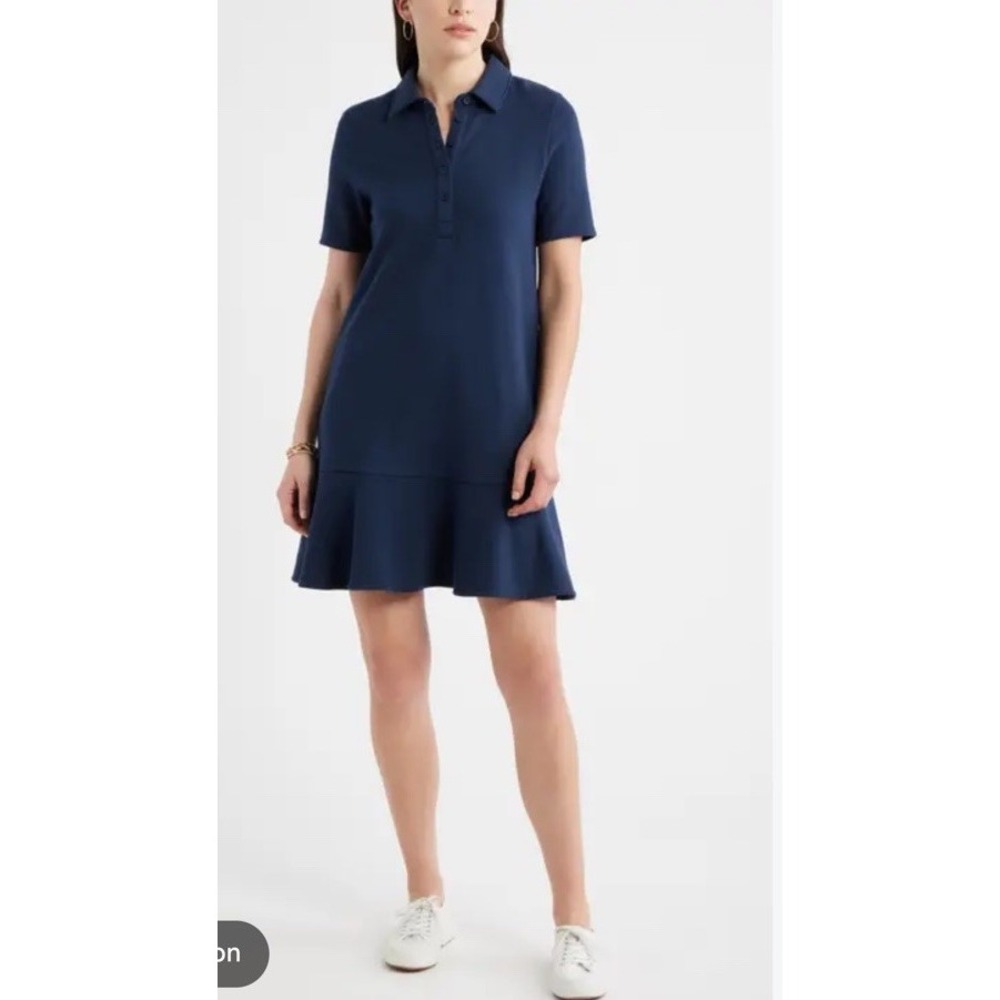 CASLON Henley Short Sleeve Polo Dress MSRP $100 NWT SIZE M